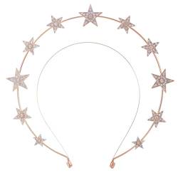 Doppelschichtiges Stern-Stirnband für Damen, Braut-Haarreif, glitzernder Kopfschmuck, Brautdusche, Kopfschmuck, fünfzackiger Stern von XEYYHAS