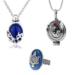 XHBTS Daywalking Katherine Halskette Anhänger Charm Halskette-Royal Blue und Vampire Diaries Daylight Walking Siegel Damons Ring für Fans von XHBTS