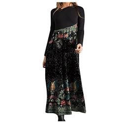 Winterkleid Damen Lang Boho Sweatkleid Damen V-Ausschnitt Asymmetrisch Kleid Damen Elegant Langarm Festliche Kleider Für Damen Vintage Lässig Pulloverkleid Damen A Linie Herbstkleid Damen von XIADUOBAAN