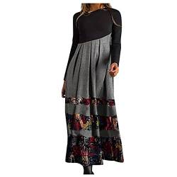 Winterkleid Damen Lang Boho Sweatkleid Damen V-Ausschnitt Asymmetrisch Kleid Damen Elegant Langarm Festliche Kleider Für Damen Vintage Lässig Pulloverkleid Damen A Linie Herbstkleid Damen von XIADUOBAAN