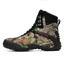 Herren Outdoor High-Top Suede Tactical Combat Boots Special-Ops Sports Non-Slip Boots Lace-up Hiking Trekking Shoes(43 EU, Black Camo) von XIANG GUAN