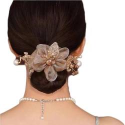 2-Stücke Organza Dickdarm Haarschleife Stirnband, Blume Krawatte Stirnband, elegante Blume Haarseil, Frauen Kopfbedeckung (Champagner) von XIANGUO