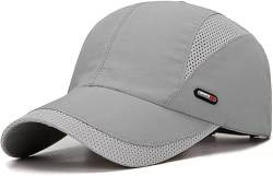 XIANGUO Baseball Cap Herren Damen Golf Tennis Mesh Freizeit Kappe Cap Sonnenschutzkappe Einstellbare Atmungsaktives Belüftungsöffnungen UV-Schutz Schnell Trocknende (Hellgrau) von XIANGUO