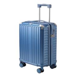XIANGUOLL Reisekoffer Neu verbesserter Koffer, Passwortbox for Herren und Damen, wiederaufladbar, tragbar, Leichter High-End-Koffer Trolley (Color : Blue, Size : 20in) von XIANGUOLL
