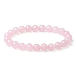 XIANNVXI Rosenquarz Armband Damen Rosa Perlen Kristalle Echte Steine Perlenarmband Armbänder 8mm von XIANNVXI