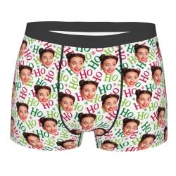 XIAO.Z Personalisierte Herren-Weihnachts-Boxershorts, individuelle lustige Weihnachtsunterwäsche für Herren, Geschenke für Freund, personalisierte Boxershorts mit Gesicht von XIAO.Z