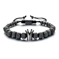 XIAOBAN „To My Man Straighten Your Crown“-Armband, Geschenk für Herren, Schmuck, 8 rundes für Freund Makramee-Armband Ehemann geflochtenes und von XIAOBAN