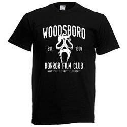 XIAOLING Scream Woodsboro High School Horror Club Logo Herren Schwarz Weiß Gelb Schwarz Rot Herren Damen T-Shirt 100% Baumwolle, Farbe02, XXL von XIAOLING
