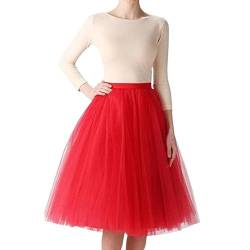 Tüllrock Damen Karneval Tüllrock Damen Tüllrock Damen Karneval Lang Minirock Petticoat Unterrock Tütü Damen Ballettrock Hosenrock Tanzkleid Party Tüllrock Tutu Tüll Rock Faltenrock (D-3, One Size) von XIAOTUZ