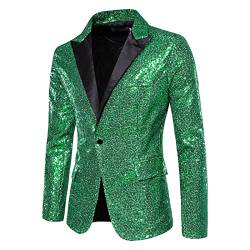 XIAOTUZ Glitzer Anzug Herren Pailletten Sakko Gold Glitzer Blazer Outfit Anzugjacke Sportlich Party Glitzer Anzug Pailletten Anzug Slim Fit Performance Kostüm Glitzer Blazer Smoking Jacket von XIAOTUZ