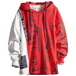 XIAOYAO Hoodie Herren Techwear Kapuzenpullover Hip Hop Streetwear Pullover Unisex Casual von XIAOYAO