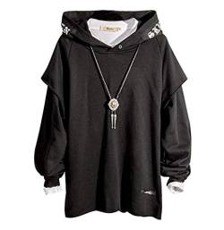 XIAOYAO Hoodie Herren Techwear Kapuzenpullover Hip Hop Streetwear Urban Pullover Unisex Casual von XIAOYAO