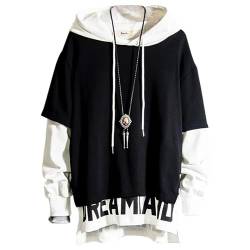 XIAOYAO Hoodie Herren Techwear Kapuzenpullover Hip Hop Streetwear Urban Pullover Unisex Casual von XIAOYAO