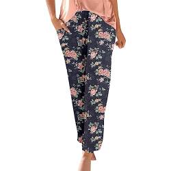 Hosen Damen Haremshose Sommer Schlupfhose Boho Strandhose Sommerhose Leicht Freizeithose Loose Frauen Hose mit Taschen Stoffhose Jogginghose Yogahose Lockere Luftig Sommerhosen Relaxhose von XIAOYUER