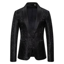 XIAOYUER Herren Floral Anzugjacket Jacquard Sakko Blazer Anzugjacke für Männer Luxus Anzug Modern Paisley Jackett für Party, Abschlussball, Abendessen von XIAOYUER