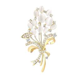 Eleganter Blumenstrauß Luxus Kupfer Mikro Intarsien Frauen Brosche Set Zubehör Kleidung Passende Geschenke 1St von XIBANY