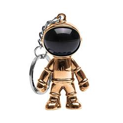 Schlüsselanhänger Damen Herren Kreativer Schlüsselanhänger Kawaii Schlüsselanhänger Modell Anime PVC Astronaut Tasche Geldbörse High Space Charms Anfänglicher Schlüsselanhänger (Gold, One Size) von XICEN
