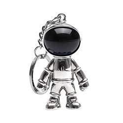 Schlüsselanhänger Damen Herren Kreativer Schlüsselanhänger Kawaii Schlüsselanhänger Modell Anime PVC Astronaut Tasche Geldbörse High Space Charms Anfänglicher Schlüsselanhänger (Silver, One Size) von XICEN