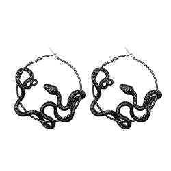 XIGAWAY Fashion Statement Ohrringe Punk Big Crazy Twining Snake Hoop Ohrringe für Frauen, Kunststoff, von XIGAWAY
