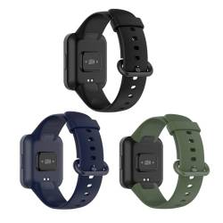 XIHAMA Kompatibel mit Redmi Watch 2/2 Lite Armband TPU Silikon Ersatz Fitness Ersatzband für Frauen Männer Sportarmband (3er-Pack) von XIHAMA