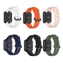 XIHAMA Kompatibel mit Redmi Watch 2/2 Lite Armband TPU Silikon Ersatz Fitness Ersatzband für Frauen Männer Sportarmband (6er-Pack) von XIHAMA