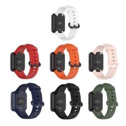 XIHAMA Kompatibel mit Redmi Watch 2/2 Lite Armband TPU Silikon Ersatz Fitness Ersatzband für Frauen Männer Sportarmband (7er-Pack) von XIHAMA