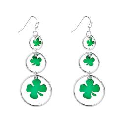 St Patricks Day Ohrringe, Kleeblatt-Ohrringe Glücksklee-Ohrringe St. Patricks Day-Accessoires Ohrhänger für Frauen Mädchen Geschenk von XIHIRCD