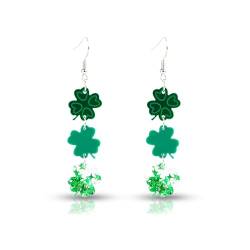 St Patricks Day Ohrringe für Frauen und Mädchen, Kleeblatt Ohrringe Acryl Kleeblatt Ohrringe Hängend Irischer Glücksschmuck Accessoires Geschenk für Irisches Festival Geschenk von XIHIRCD