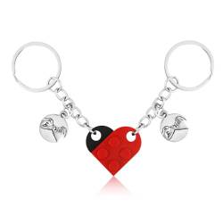 XIHIRCD Passende Herz Schlüsselanhänger für Paare, Individueller Pärchen-Schlüsselanhänger Pinky Promise-Anhänger Pärchen & Freundschaft Geschenk für Freundin Freund Paare(Rot, Schwarz) von XIHIRCD