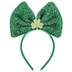 XIHIRCD St. Patrick's Day Stirnband, Grüne Schleife Haarband Shinny Irish Shamrock Stirnband Kleeblatt Kopfbedeckung St. Patrick's Day Kostümzubehör für Frauen Mädchen Irish Festival Party Supplies von XIHIRCD