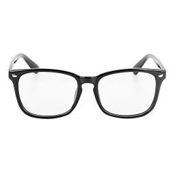 Brillefassung Ohne Stärke Brille Unisex Nerdbrille Nerd Klar Streberbrille Rechteck Rahmen Vollrand Dekobrille Groß Leicht Pantobrille Brillenetui Brillengestelle für Geschenk Fotomachen Deko von XINCHIUK