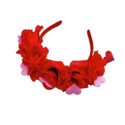 Glitzer-Blumen-Haarbänder für Damen, Valentinstags-Stirnbänder mit Herz-Stirnband für Mädchen, Festival, Tanzparty, Valentinstag, Stirnbänder für Frauen, Valentinstags-Stirnbänder für Mädchen, von XINGLIDA