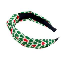 Modischer Weihnachtsdruck, Stirnbänder mit Knoten, breites Oberteil, Vintage-Stirnband, verstellbares Haar-Accessoire für Damen, Gesichtswäsche, Stirnbänder für Damen, niedliches Gesicht von XINGLIDA