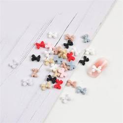 Simple Bowknots Nail Art Decorations Short Ribbon DIY Crafting Accessories 3D Bows Nail Sticker Resin Bows Nail Bowknot Nail Stickers von XINGLIDA