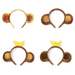 XINGLIDA Haarband, Cartoon-Tier-Stirnbänder, weiches Kunstplüsch, Affenohren, Haarband, lustige Bananen-Haarreifen, Kreaturen, Motto-Party, Kostüm (Nr. 3) von XINGLIDA