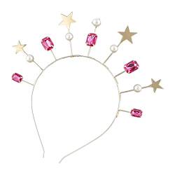 XINGLIDA Haarband, Kronen-Haarband mit Perlendekor, dünne Seite glänzende Legierung, Sternform, Stirnband für Mädchen, Festival, Hochzeit, Party (Nr. 3) von XINGLIDA