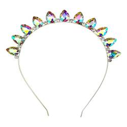 XINGLIDA Haarband, Metall-Stirnbänder mit Strass, buntes Glasdekor, glitzernde Stirnbänder für Damen, für Hochzeit, Party (Nr. 2) von XINGLIDA