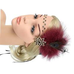 XINGLIDA Haarband, Vintage-Stil, 1920er-Jahre-Stil, Flapper, Cosplay, Party, Feder-Stirnband, Damen-Kostüm, Zubehör, 20er-Jahre, Cocktail-Party, Verkleidung, Kopfschmuck (WR#) von XINGLIDA