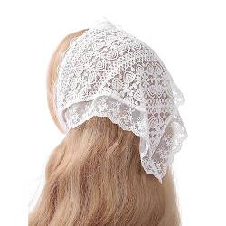 XINGLIDA Haarband, zartes Blumenmuster, Spitze, Turban, heißes Mädchen, durchscheinendes Dreieck-Stirnband für Damen, Fotoshooting, Haar-Accessoire (Nr. 3) von XINGLIDA