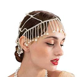 XINGLIDA Hohl für Strass-Mesh-Kopfschmuck, Hochzeit, für Kopfkette, Schmuck für Damen, luxuriöses Kristall-Stirnband für Kopf, Hut, Haar (G#) von XINGLIDA