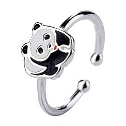 XINGLIDA Koreanische Version kleiner Panda-Ring, niedliches Tier, offener Retro-Ring, Vollfinger, modisch, schöne Ringe für Frauen und Mädchen, Opening is adjustable, Kupfer von XINGLIDA