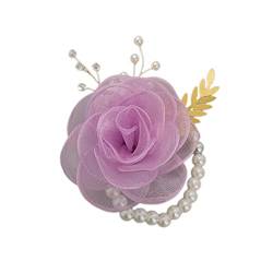 XINGLIDA Lady Handgelenk Rose Corsagen Zauberhafte Sommer-Vibe Geschenk für Brautjungfer Französisch Handgelenk Corsage mit Perlen für Hochzeit (11#) von XINGLIDA