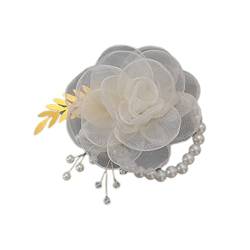 XINGLIDA Lady Handgelenk Rose Corsagen Zauberhafte Sommer-Vibe Geschenk für Brautjungfer Französisch Handgelenk Corsage mit Perlen für Hochzeit (14#) von XINGLIDA