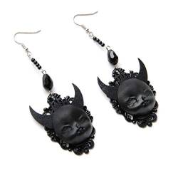 XINGLIDA Modische Teufel-Ohrringe für kreative Gothic-Punk-Ohrringe, für Damen, Mädchen, Unisex, für den täglichen Gebrauch, Size reference picture, Acryl von XINGLIDA