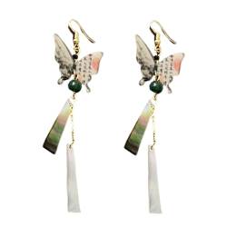 XINGLIDA Schmetterlings-Ohrringe im chinesischen Stil, Acryl, schöner Anhänger, modische Ohrverzierung, Ohrschmuck für jeden Anlass, Size reference picture, Acryl von XINGLIDA