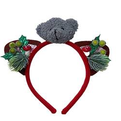 XINGLIDA Weihnachtsbär Stirnband Weihnachten Haarband mit Tannennadel Tannenzapfen Weihnachten Party Kopfbedeckung Weihnachten Haarreifen (SB#) von XINGLIDA