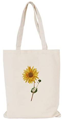 XINGNIAO Canvas Floral Botanische Einkaufstasche für Lehrerinnen, wiederverwendbare Einkaufstüten, niedliche Katzen-Einkaufstaschen ästhetisch zum Einkaufen von XINGNIAO