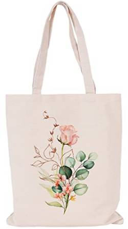 XINGNIAO Canvas Floral Botanische Einkaufstasche für Lehrerinnen, wiederverwendbare Einkaufstüten, niedliche Katzen-Einkaufstaschen ästhetisch zum Einkaufen von XINGNIAO