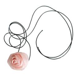 XINYIN Gotische Rosen-Schlüsselbeinkette für Damen, koreanische Mode, verstellbares Seil-Choker, Y2K, Schmuckzubehör, Blumen-Halsketten für Frauen von XINYIN