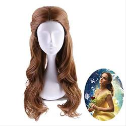 Beauty and the Beast Princess Belle wig Cosplay Costume Women Long Wavy Synthetic Hair Halloween Party Role Play wigs von XINYIYI